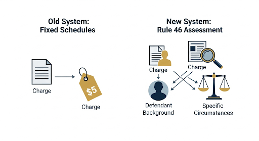 How Ohio Rule 46 shifted bail determination from rigid, pre-set amounts to comprehensive, individualized assessments.